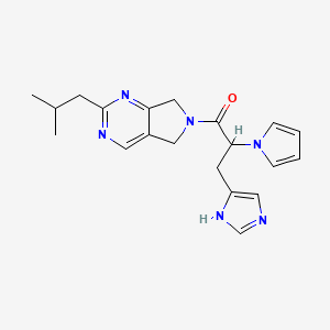 molecular formula C20H24N6O B5262855 6-[3-(1H-imidazol-4-yl)-2-(1H-pyrrol-1-yl)propanoyl]-2-isobutyl-6,7-dihydro-5H-pyrrolo[3,4-d]pyrimidine 