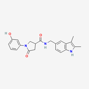 molecular formula C22H23N3O3 B5262871 N-[(2,3-dimethyl-1H-indol-5-yl)methyl]-1-(3-hydroxyphenyl)-5-oxopyrrolidine-3-carboxamide 