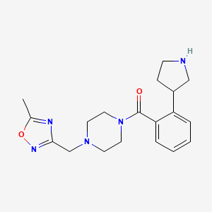 1-[(5-methyl-1,2,4-oxadiazol-3-yl)methyl]-4-[2-(3-pyrrolidinyl)benzoyl]piperazine hydrochloride