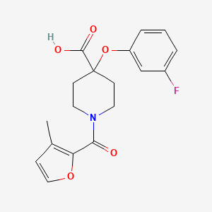 4-(3-fluorophenoxy)-1-(3-methyl-2-furoyl)piperidine-4-carboxylic acid