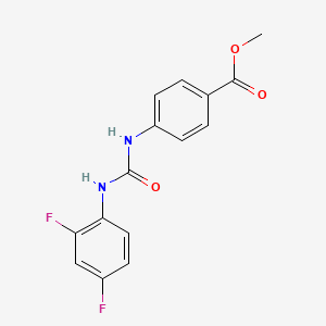 molecular formula C15H12F2N2O3 B5262965 METHYL 4-{[(2,4-DIFLUOROANILINO)CARBONYL]AMINO}BENZOATE 