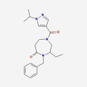 4-benzyl-3-ethyl-1-[(1-isopropyl-1H-pyrazol-4-yl)carbonyl]-1,4-diazepan-5-one