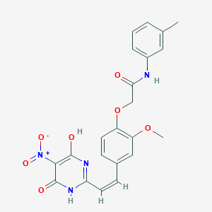 2-{4-[2-(4-hydroxy-5-nitro-6-oxo-1,6-dihydro-2-pyrimidinyl)vinyl]-2-methoxyphenoxy}-N-(3-methylphenyl)acetamide