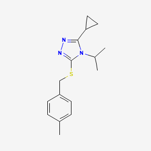 molecular formula C16H21N3S B5263005 3-cyclopropyl-4-isopropyl-5-[(4-methylbenzyl)thio]-4H-1,2,4-triazole 