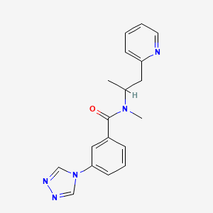 N-methyl-N-(1-methyl-2-pyridin-2-ylethyl)-3-(4H-1,2,4-triazol-4-yl)benzamide