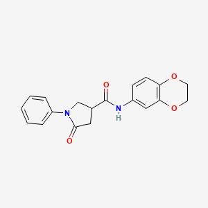 N-(2,3-dihydro-1,4-benzodioxin-6-yl)-5-oxo-1-phenyl-3-pyrrolidinecarboxamide