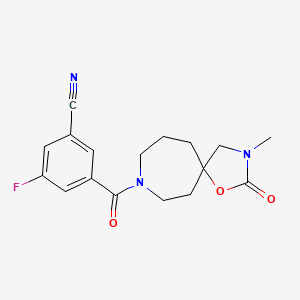 3-fluoro-5-[(3-methyl-2-oxo-1-oxa-3,8-diazaspiro[4.6]undec-8-yl)carbonyl]benzonitrile