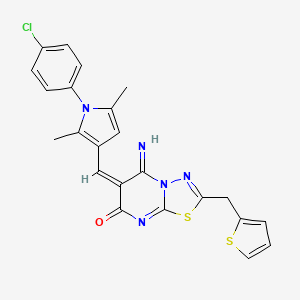 6-{[1-(4-chlorophenyl)-2,5-dimethyl-1H-pyrrol-3-yl]methylene}-5-imino-2-(2-thienylmethyl)-5,6-dihydro-7H-[1,3,4]thiadiazolo[3,2-a]pyrimidin-7-one