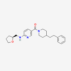 molecular formula C24H31N3O2 B5263030 5-{[4-(2-phenylethyl)piperidin-1-yl]carbonyl}-N-[(2S)-tetrahydrofuran-2-ylmethyl]pyridin-2-amine 