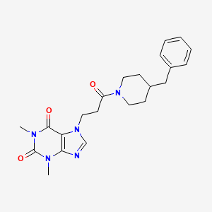 7-[3-(4-benzyl-1-piperidinyl)-3-oxopropyl]-1,3-dimethyl-3,7-dihydro-1H-purine-2,6-dione