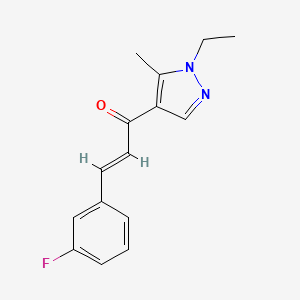 molecular formula C15H15FN2O B5263049 1-(1-ethyl-5-methyl-1H-pyrazol-4-yl)-3-(3-fluorophenyl)-2-propen-1-one 