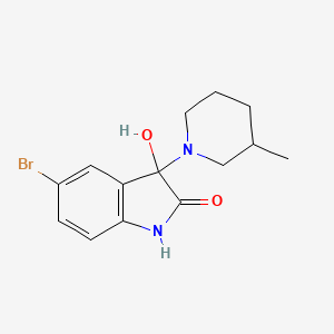 5-bromo-3-hydroxy-3-(3-methyl-1-piperidinyl)-1,3-dihydro-2H-indol-2-one