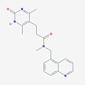 molecular formula C20H22N4O2 B5263072 3-(2-hydroxy-4,6-dimethylpyrimidin-5-yl)-N-methyl-N-(quinolin-5-ylmethyl)propanamide 