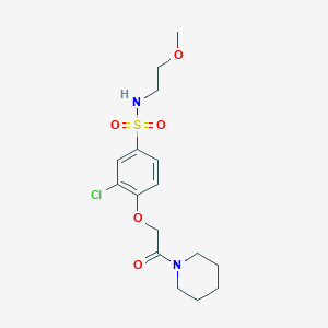 molecular formula C16H23ClN2O5S B5263092 3-chloro-N-(2-methoxyethyl)-4-[2-oxo-2-(1-piperidinyl)ethoxy]benzenesulfonamide 