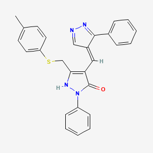 5-{[(4-methylphenyl)thio]methyl}-2-phenyl-4-[(3-phenyl-1H-pyrazol-4-yl)methylene]-2,4-dihydro-3H-pyrazol-3-one