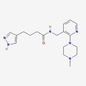 N-{[2-(4-methylpiperazin-1-yl)pyridin-3-yl]methyl}-4-(1H-pyrazol-4-yl)butanamide