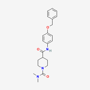 molecular formula C22H27N3O3 B5263207 N~4~-[4-(benzyloxy)phenyl]-N~1~,N~1~-dimethyl-1,4-piperidinedicarboxamide 