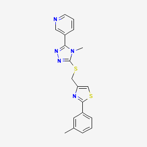 molecular formula C19H17N5S2 B5263225 3-[4-methyl-5-({[2-(3-methylphenyl)-1,3-thiazol-4-yl]methyl}thio)-4H-1,2,4-triazol-3-yl]pyridine 