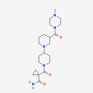 molecular formula C21H35N5O3 B5263233 1-({3-[(4-methylpiperazin-1-yl)carbonyl]-1,4'-bipiperidin-1'-yl}carbonyl)cyclopropanecarboxamide 