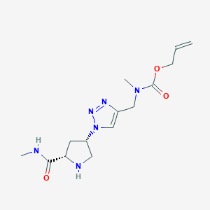 molecular formula C14H22N6O3 B5263267 (4S)-4-(4-{[[(allyloxy)carbonyl](methyl)amino]methyl}-1H-1,2,3-triazol-1-yl)-N-methyl-L-prolinamide hydrochloride 