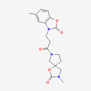 molecular formula C18H21N3O5 B5263351 5-methyl-3-[3-(3-methyl-2-oxo-1-oxa-3,7-diazaspiro[4.4]non-7-yl)-3-oxopropyl]-1,3-benzoxazol-2(3H)-one 