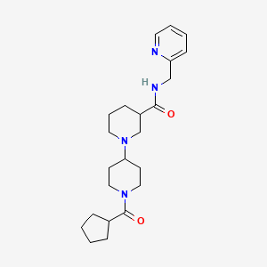 molecular formula C23H34N4O2 B5263382 1'-(cyclopentylcarbonyl)-N-(pyridin-2-ylmethyl)-1,4'-bipiperidine-3-carboxamide 