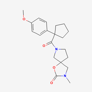 molecular formula C20H26N2O4 B5263387 7-{[1-(4-methoxyphenyl)cyclopentyl]carbonyl}-3-methyl-1-oxa-3,7-diazaspiro[4.4]nonan-2-one 