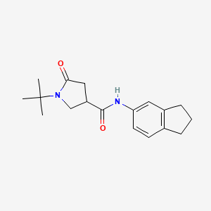 molecular formula C18H24N2O2 B5263406 1-tert-butyl-N-(2,3-dihydro-1H-inden-5-yl)-5-oxopyrrolidine-3-carboxamide 