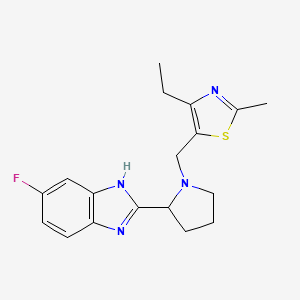 2-{1-[(4-ethyl-2-methyl-1,3-thiazol-5-yl)methyl]-2-pyrrolidinyl}-5-fluoro-1H-benzimidazole