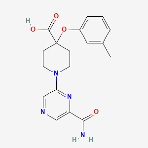 1-[6-(aminocarbonyl)pyrazin-2-yl]-4-(3-methylphenoxy)piperidine-4-carboxylic acid