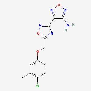 molecular formula C12H10ClN5O3 B5263450 4-{5-[(4-chloro-3-methylphenoxy)methyl]-1,2,4-oxadiazol-3-yl}-1,2,5-oxadiazol-3-amine 