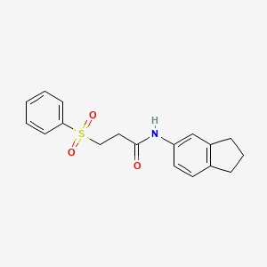 N-(2,3-dihydro-1H-inden-5-yl)-3-(phenylsulfonyl)propanamide