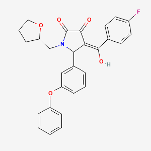 4-(4-fluorobenzoyl)-3-hydroxy-5-(3-phenoxyphenyl)-1-(tetrahydro-2-furanylmethyl)-1,5-dihydro-2H-pyrrol-2-one