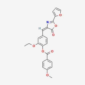 2-ethoxy-4-{[2-(2-furyl)-5-oxo-1,3-oxazol-4(5H)-ylidene]methyl}phenyl 4-methoxybenzoate