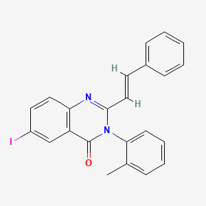 molecular formula C23H17IN2O B5263515 6-iodo-3-(2-methylphenyl)-2-(2-phenylvinyl)-4(3H)-quinazolinone 