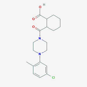 molecular formula C19H25ClN2O3 B5263609 2-{[4-(5-chloro-2-methylphenyl)-1-piperazinyl]carbonyl}cyclohexanecarboxylic acid 