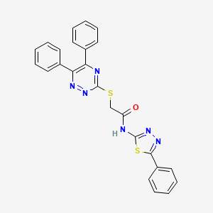 molecular formula C25H18N6OS2 B5263631 2-[(5,6-二苯基-1,2,4-三嗪-3-基)硫代]-N-(5-苯基-1,3,4-噻二唑-2-基)乙酰胺 CAS No. 332393-97-2