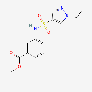 molecular formula C14H17N3O4S B5263663 ethyl 3-{[(1-ethyl-1H-pyrazol-4-yl)sulfonyl]amino}benzoate 