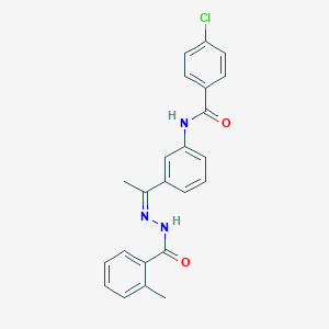 4-chloro-N-{3-[N-(2-methylbenzoyl)ethanehydrazonoyl]phenyl}benzamide