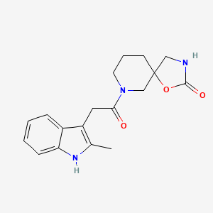 molecular formula C18H21N3O3 B5263738 7-[(2-methyl-1H-indol-3-yl)acetyl]-1-oxa-3,7-diazaspiro[4.5]decan-2-one 