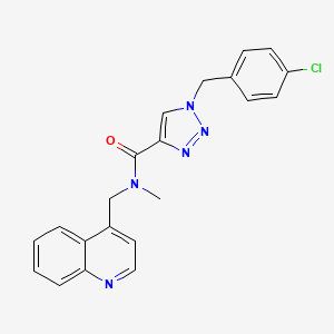 molecular formula C21H18ClN5O B5263760 1-(4-chlorobenzyl)-N-methyl-N-(4-quinolinylmethyl)-1H-1,2,3-triazole-4-carboxamide 