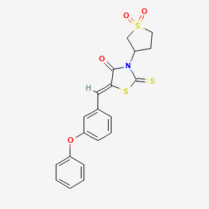 molecular formula C20H17NO4S3 B5263765 3-(1,1-dioxidotetrahydro-3-thienyl)-5-(3-phenoxybenzylidene)-2-thioxo-1,3-thiazolidin-4-one 