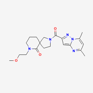 molecular formula C20H27N5O3 B5263771 2-[(5,7-dimethylpyrazolo[1,5-a]pyrimidin-2-yl)carbonyl]-7-(2-methoxyethyl)-2,7-diazaspiro[4.5]decan-6-one 