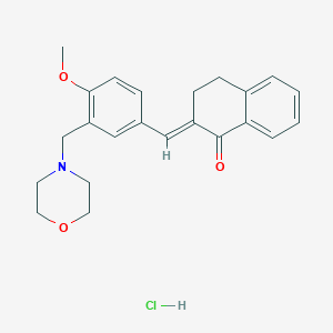 molecular formula C23H26ClNO3 B5263788 2-[4-methoxy-3-(4-morpholinylmethyl)benzylidene]-3,4-dihydro-1(2H)-naphthalenone hydrochloride 