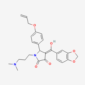 molecular formula C26H28N2O6 B5263809 5-[4-(allyloxy)phenyl]-4-(1,3-benzodioxol-5-ylcarbonyl)-1-[3-(dimethylamino)propyl]-3-hydroxy-1,5-dihydro-2H-pyrrol-2-one 