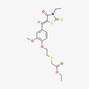 ethyl [(2-{4-[(3-ethyl-4-oxo-2-thioxo-1,3-thiazolidin-5-ylidene)methyl]-2-methoxyphenoxy}ethyl)thio]acetate