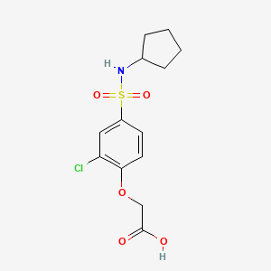 molecular formula C13H16ClNO5S B5263894 {2-chloro-4-[(cyclopentylamino)sulfonyl]phenoxy}acetic acid 