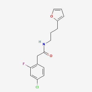 2-(4-chloro-2-fluorophenyl)-N-[3-(2-furyl)propyl]acetamide