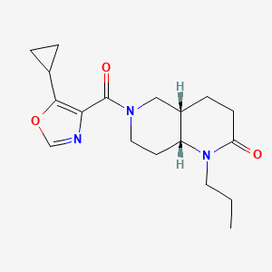 molecular formula C18H25N3O3 B5263916 (4aS*,8aR*)-6-[(5-cyclopropyl-1,3-oxazol-4-yl)carbonyl]-1-propyloctahydro-1,6-naphthyridin-2(1H)-one 