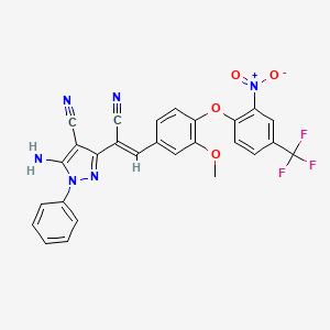 5-amino-3-(1-cyano-2-{3-methoxy-4-[2-nitro-4-(trifluoromethyl)phenoxy]phenyl}vinyl)-1-phenyl-1H-pyrazole-4-carbonitrile